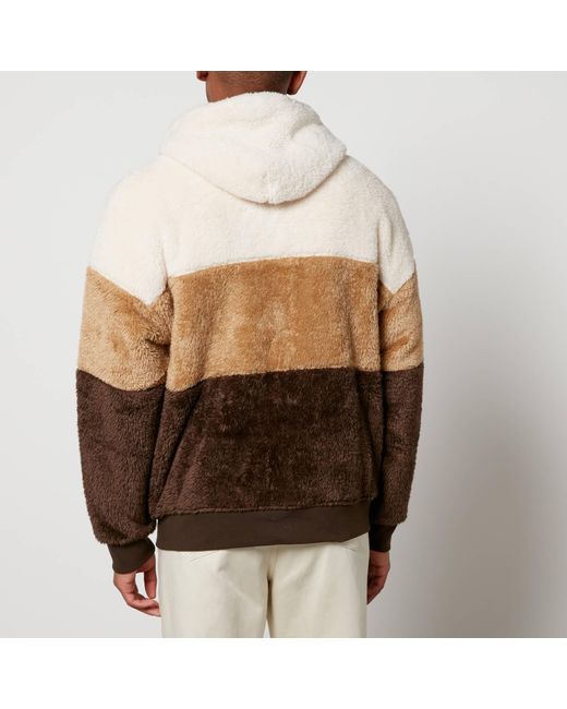 Polo Ralph Lauren Brown Hi-Pile Colourblock Fleece Hoodie for men