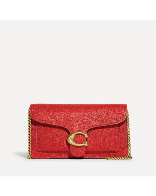 COACH Red Tabby Chain Leather Clutch Bag