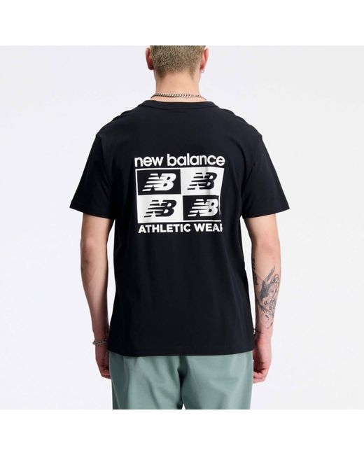 New Balance Black Nb Essentials Graphic Cotton-Jersey T-Shirt for men