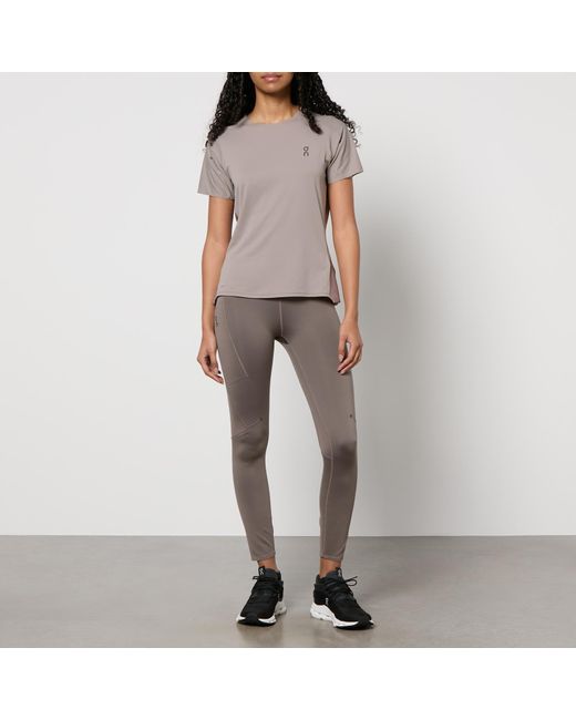 On Shoes Gray Performance 7/8 Stretch-jersey Leggings