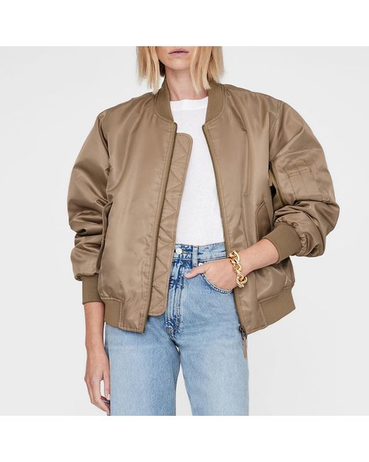 Anine Bing Brown Leon Shell Bomber Jacket