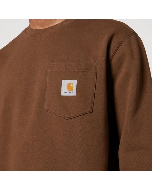 Carhartt Brown Pocket Cotton-jersey Sweatshirt for men