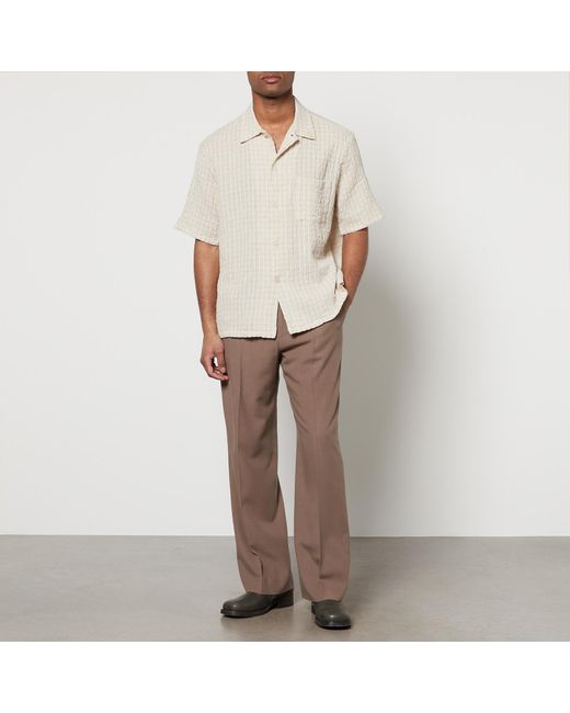 Our Legacy White Box Cotton And Linen-Blend Seersucker Shirt for men