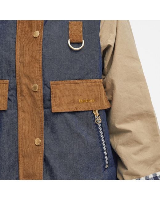 Barbour Blue The Edit Chambray And Gabardine Jacket