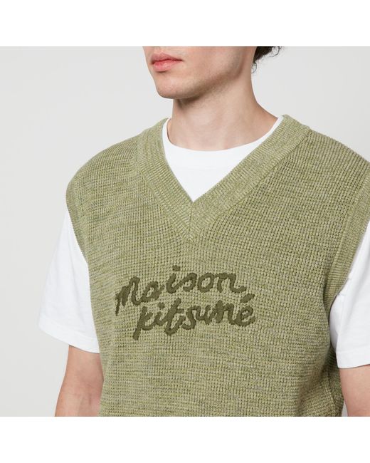 Maison Kitsuné Green Logo Cotton Vest for men
