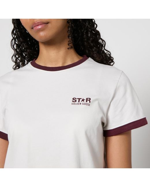Golden Goose Deluxe Brand White Star W'S Logo-Print Cotton-Jersey T-Shirt