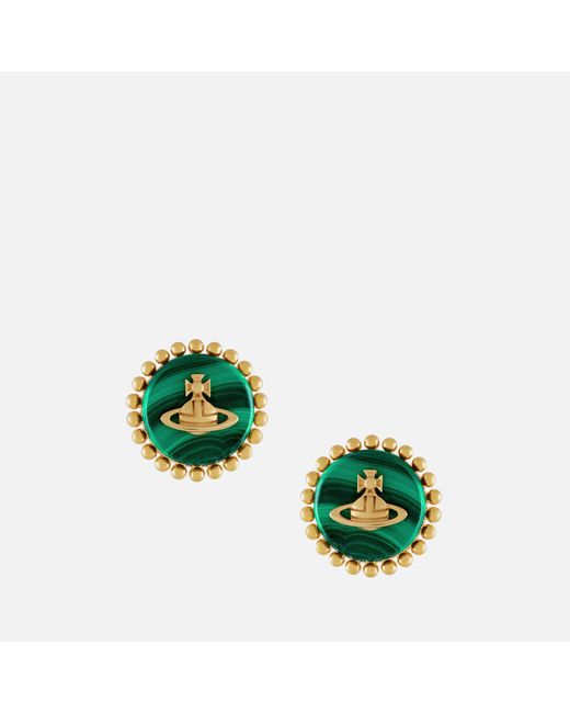 Vivienne Westwood Green Neyla Gold-tone Stud Earrings