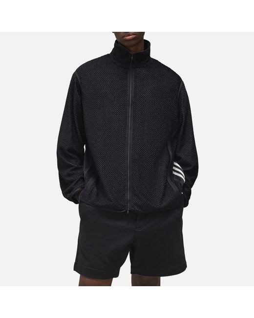 Y-3 Black Zip Thru Technical Knit Overshirt for men