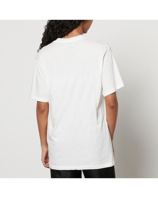 Anine Bing White Lili Ab X Mm X Dk Logo Cotton T-Shirt