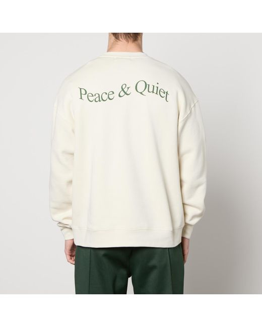 Museum of Peace & Quiet White Wordmark Cotton-Jersey Sweatshirt for men