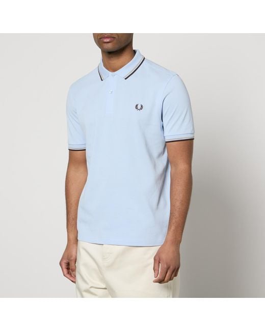 Fred Perry Blue Twin Tipped Cotton-Piqué Polo Shirt for men