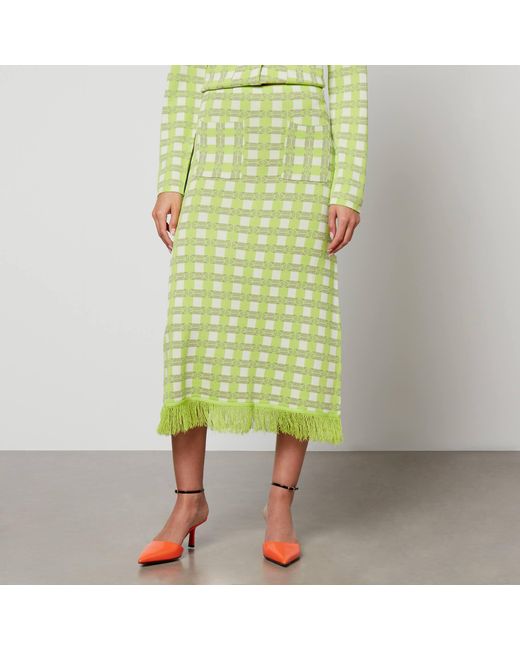 Baum und Pferdgarten Green Callis Jacquard-Knit Midi Skirt