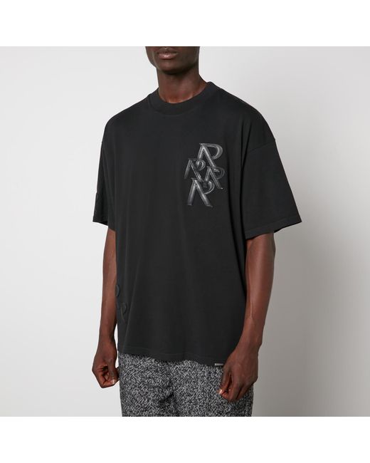Represent Black Logo-appliquéd Cotton-jersey T-shirt for men