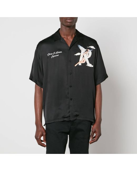 Represent Black Storms In Heaven Satin Shirt for men