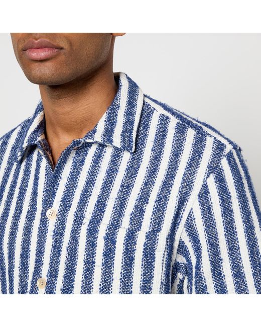 sunflower Blue Spacey Cotton-Blend Jacquard Shirt for men