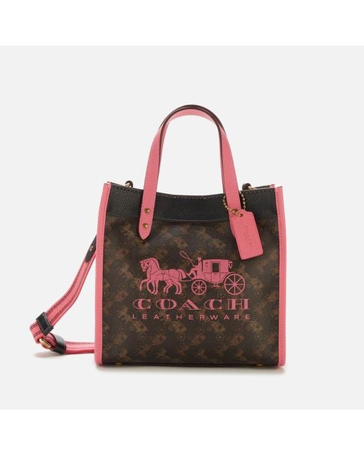 COACH Horse And Carriage Field Tote Bag in Red | Lyst