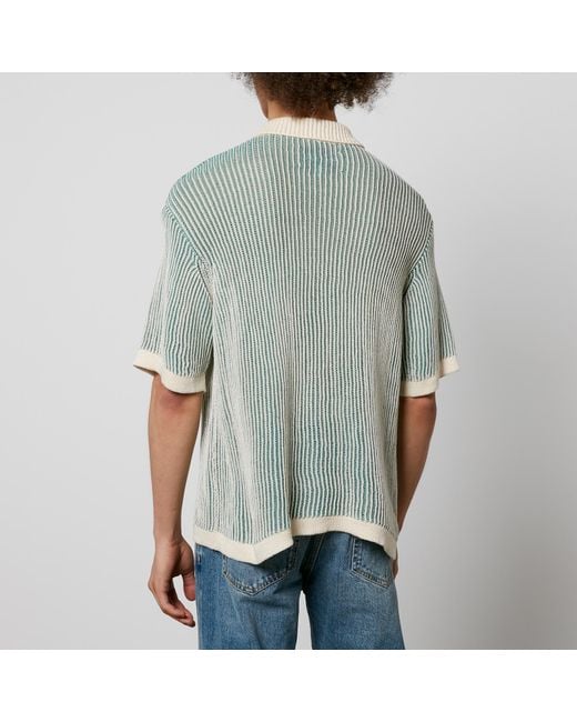 Corridor NYC Green Plated Open-Knit Cotton Shirt for men