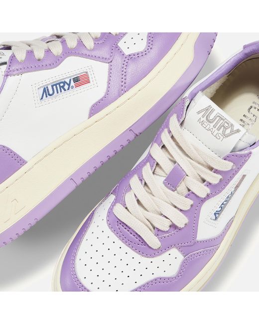 Autry Purple Medalist Leather Court Trainers