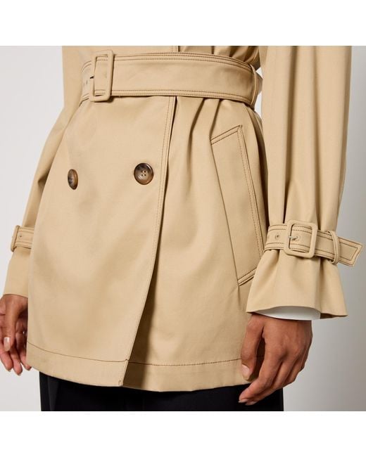 Max Mara Ottavo Gabardine Trench Coat in Natural Lyst