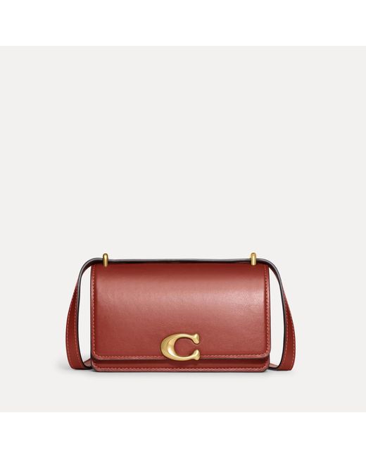 COACH Red Luxe Bandit Leather Crossbody Bag