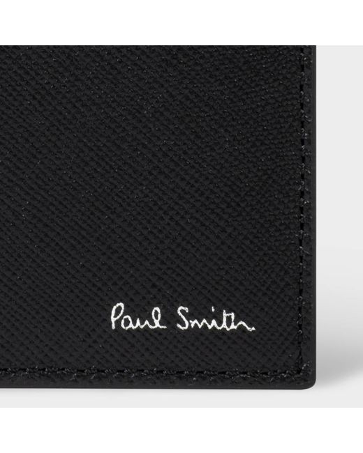 Paul Smith Black Leather Bifold Mini Wallet for men