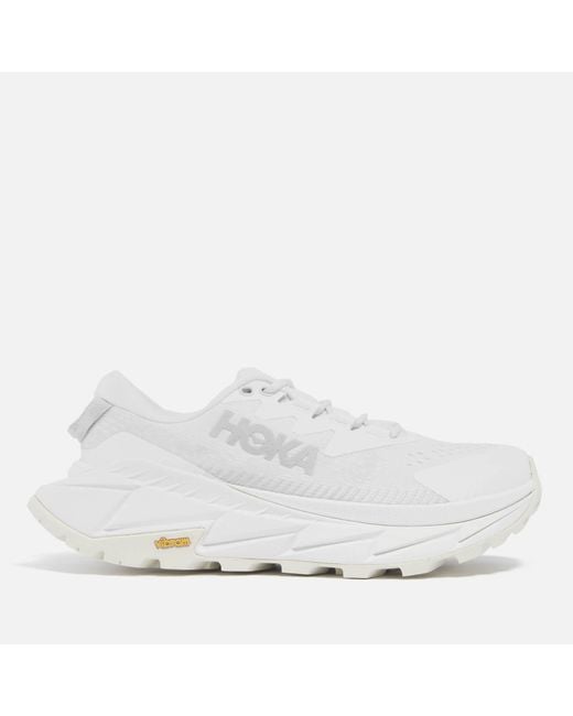 Hoka One One White Skyline Float X Stretch-Knit Trainers