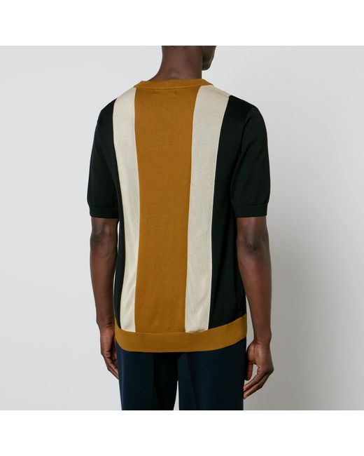 Fred Perry Black Fine Striped Cotton-Blend T-Shirt for men