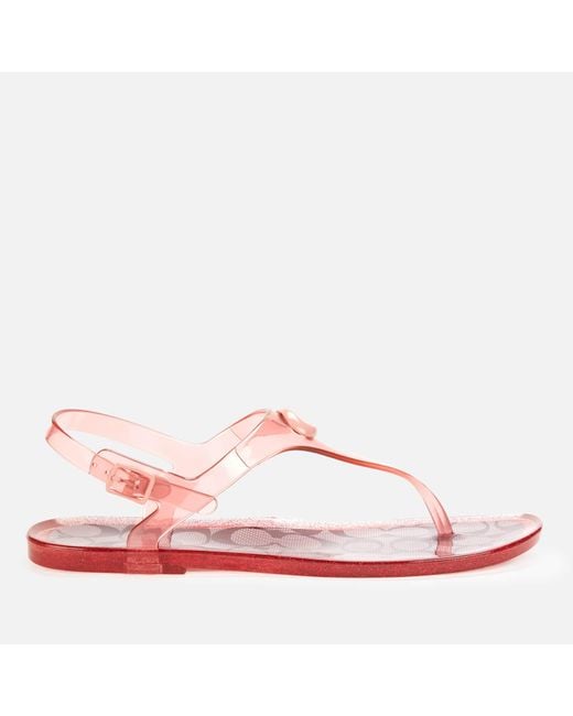 COACH Pink Natalee Rubber Jelly Sandals