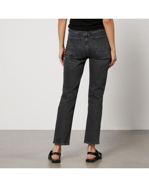 Agolde Black Stovepipe Denim Slim-Leg Jeans