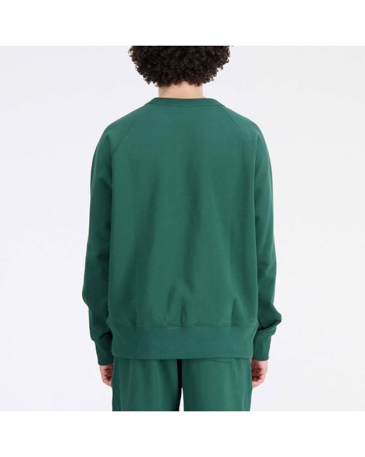New Balance Green Athletics Varsity Cotton-Fleece Sweatshirt for men