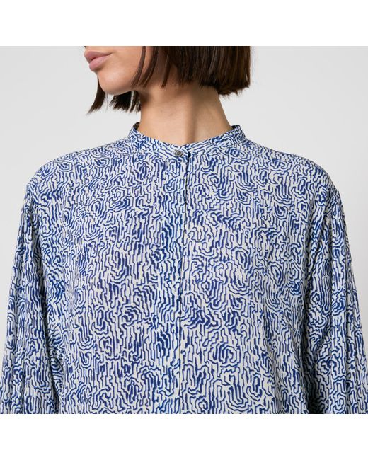 Isabel Marant Blue Catchell Printed Chiffon Shirt