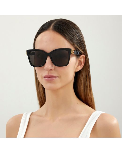 Balenciaga Black Square Acetate Sunglasses
