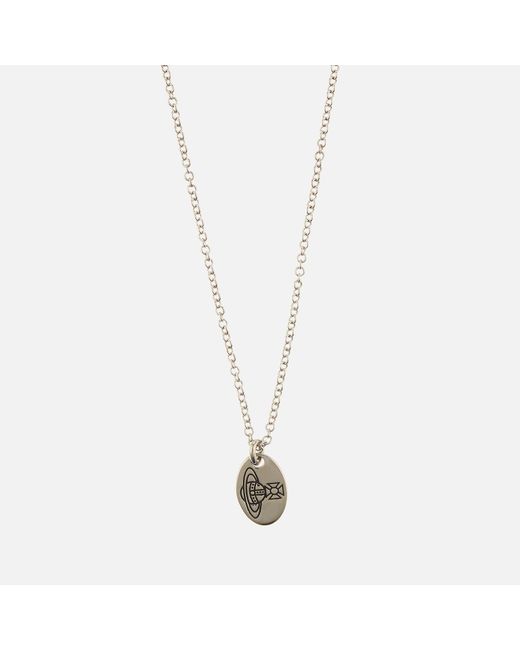 Vivienne Westwood White Tag Silver-tone Necklace for men