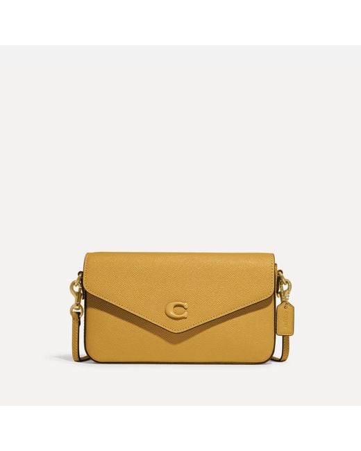 COACH Wyn Crossgrain Leather Cross Body Bag in Yellow Lyst