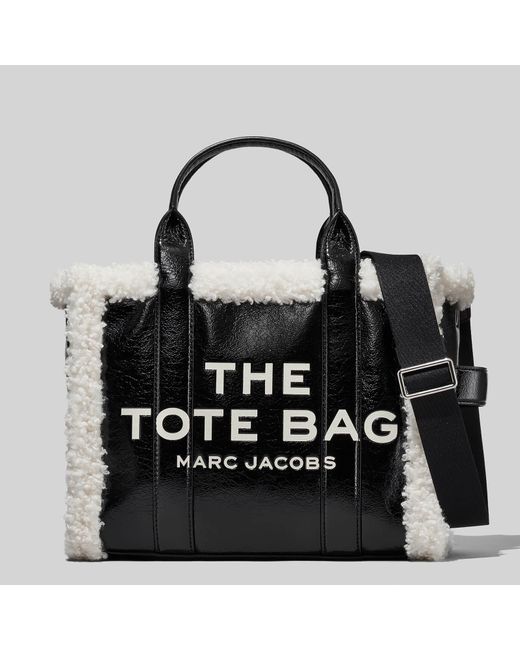 Marc Jacobs Black The Large Tote Crinkle Leather Tote Bag