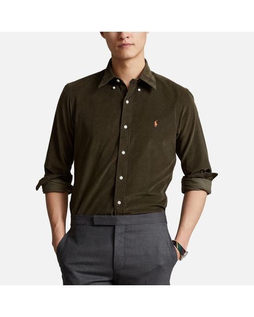 Polo Ralph Lauren Green Custom-fit Cotton-corduroy Shirt for men