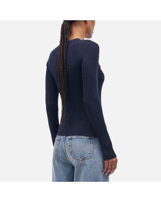 Samsøe & Samsøe Blue Salori 15564 Ribbed-Knit Sweater
