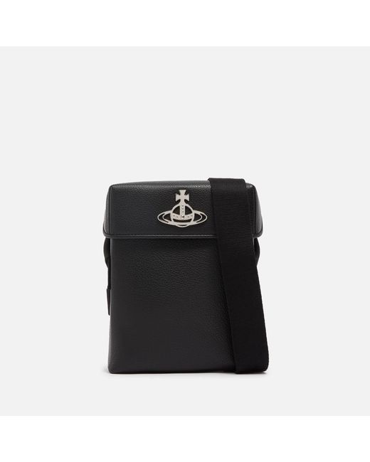 Vivienne Westwood Black Leather Cross Body Bag for men