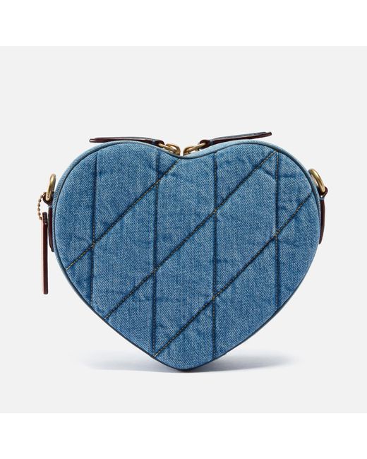 COACH Blue Heart Denim Crossbody Bag