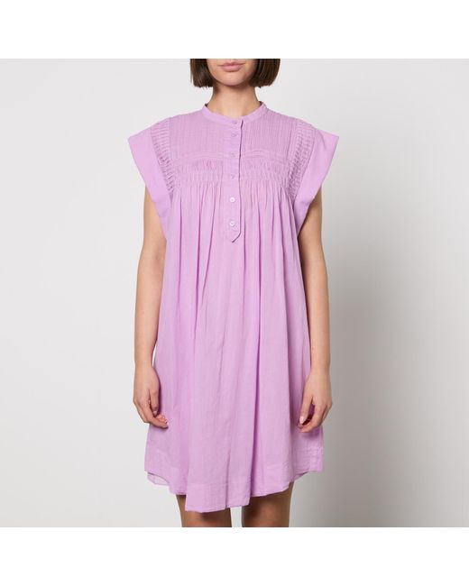 Isabel Marant Purple Leazali Cotton-Voile Mini Dress