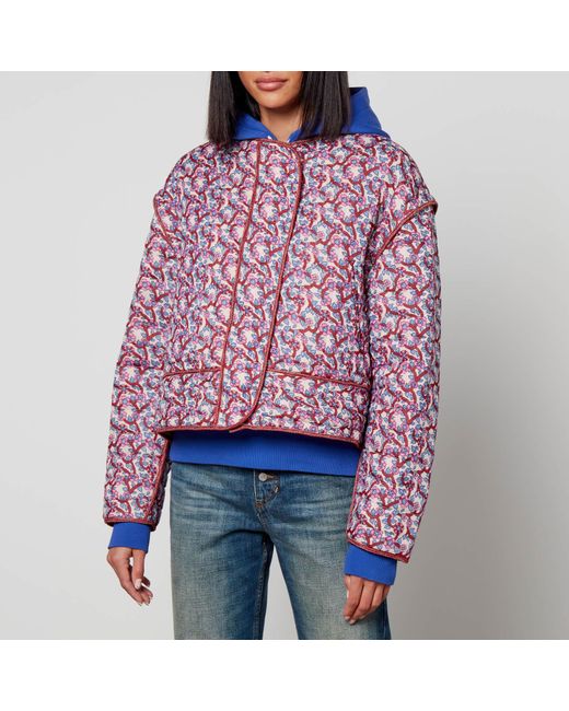 MARANT ETOILE Red Gelio Floral-print Quilted Cotton Jacket