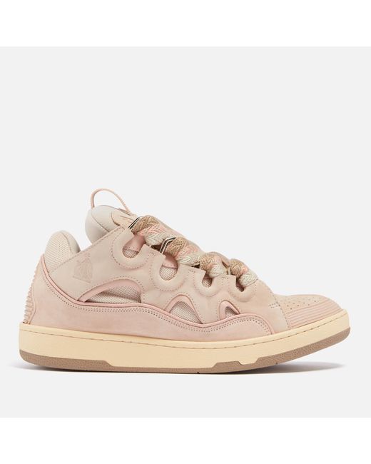 Lanvin Pink Curb Suede Trainers for men