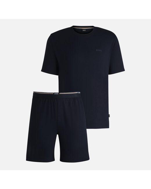 Boss Blue Bamboo Jersey Pyjama Set for men