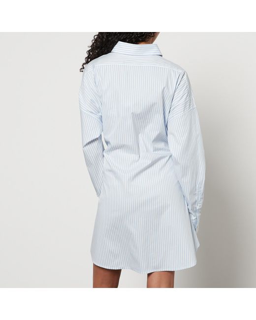 DIESEL Blue D-Sizen N2 Striped Cotton-Blend Shirt Dress