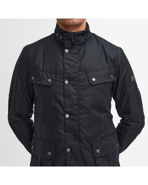 Barbour Black Tourer Duke Waxed Cotton Jacket for men