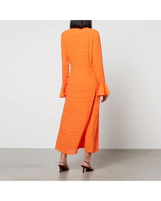 Résumé Orange Rey Crepe-Jacquard Midi Dress
