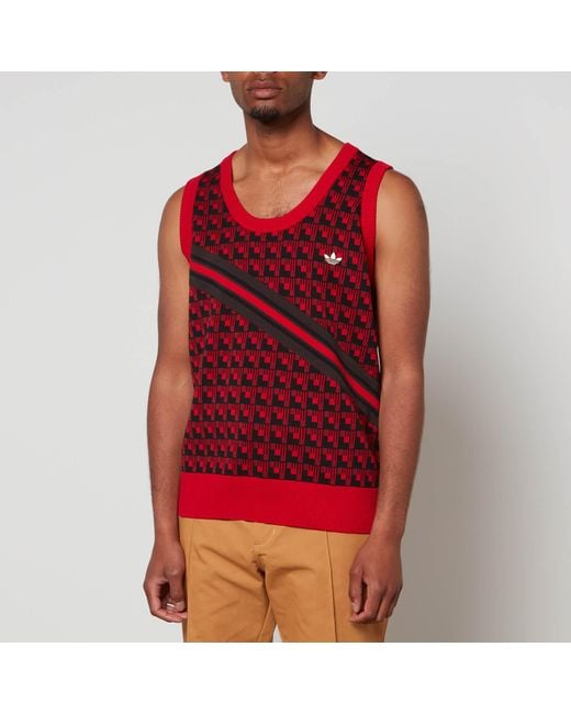 adidas Synthetic Knit Vest in Red for Men Lyst