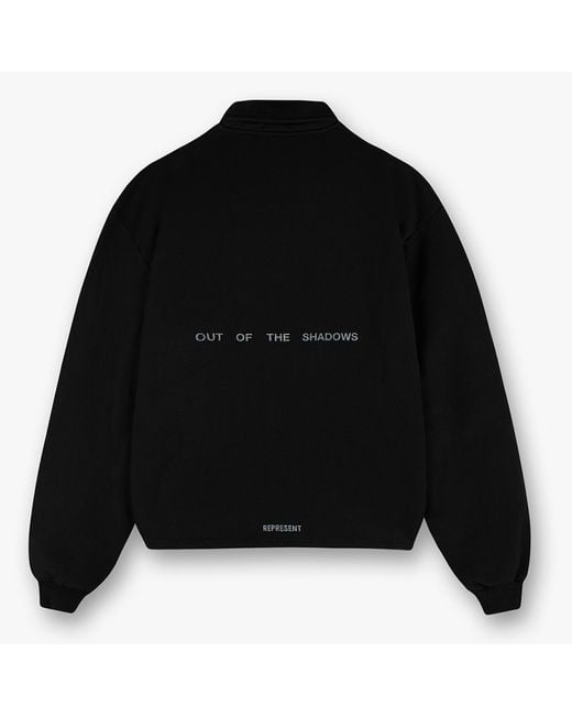 Represent Black Team Rep Cotton-Jersey Quarter-Zip Jumper for men