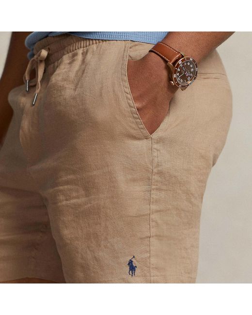 Polo Ralph Lauren Brown Prepster Linen Shorts for men