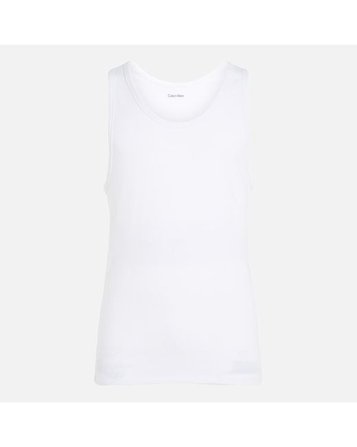 Calvin Klein White 3-Pack Cotton-Blend Jersey Tank Tops for men